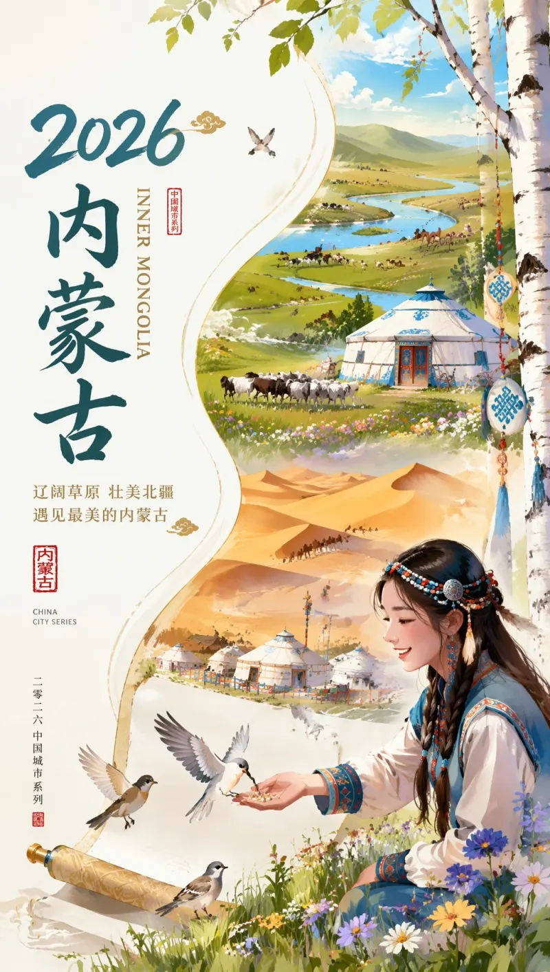 AI poster preview: 内蒙古城市海报