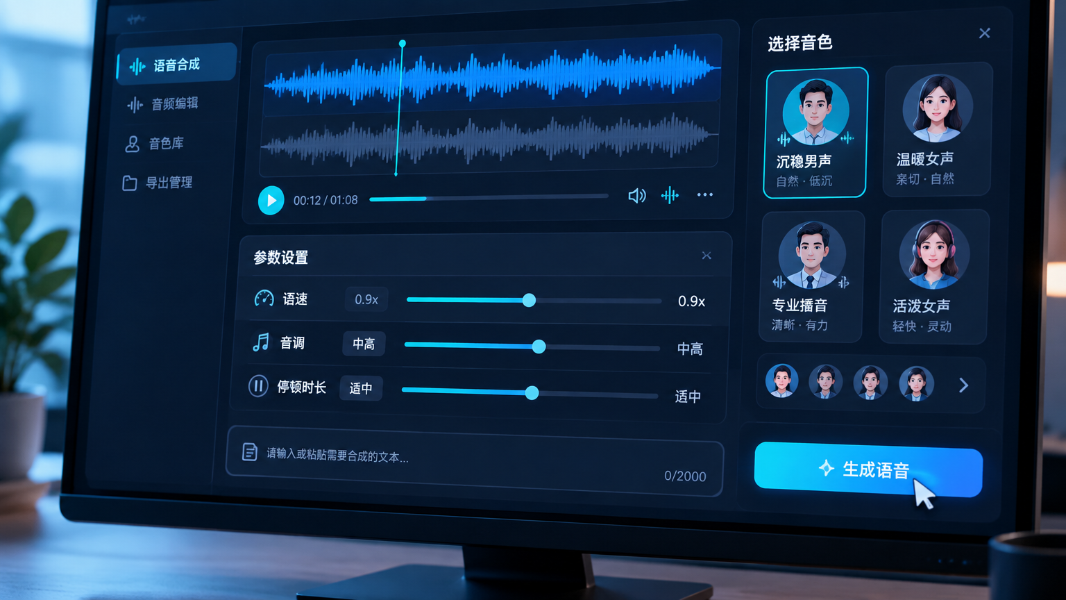 AI语音合成编辑操作界面